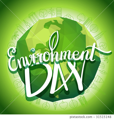 Environmental Lettering World environment day hand lettering design - Stock Illustration ...