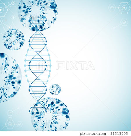 Science template, blue wallpaper a DNA molecules. 31515995