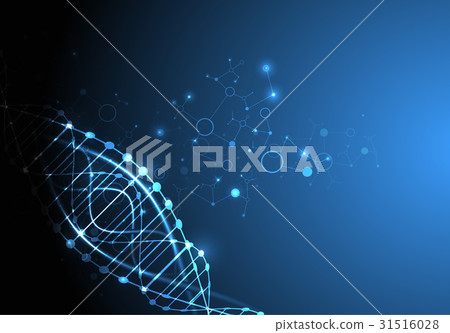 Science template, blue wallpaper a DNA molecules. Science template, blue wallpaper a DNA molecules. 31516028