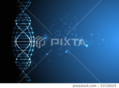 Science template, blue wallpaper a DNA molecules. Science template, blue wallpaper a DNA molecules. 31516029