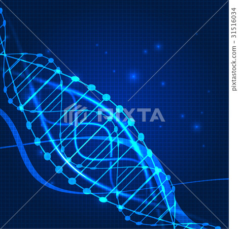 Science template, blue wallpaper a DNA molecules. Science template, blue wallpaper a DNA molecules. 31516034