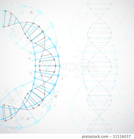 Science template, blue wallpaper a DNA molecules. Science template, blue wallpaper a DNA molecules. 31516037