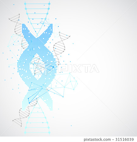 Science template, blue wallpaper a DNA molecules. Science template, blue wallpaper a DNA molecules. 31516039