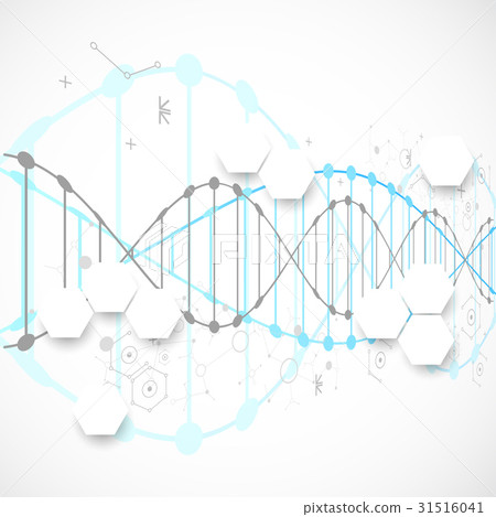 Science template, blue wallpaper a DNA molecules. Science template, blue wallpaper a DNA molecules. 31516041