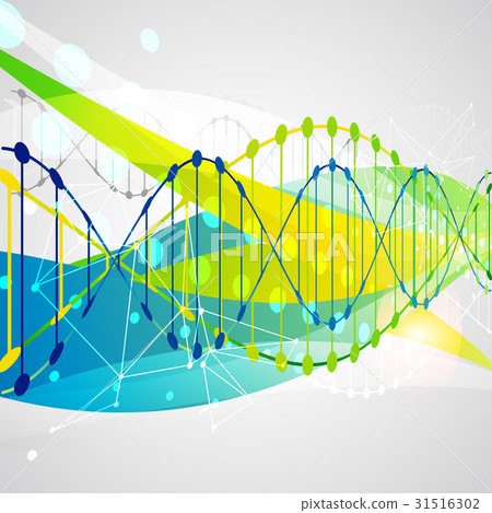 Science template,  banner with a DNA molecules. 31516302