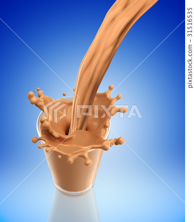 Splash of chocolate milk from the glass 31516535