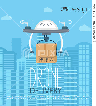 Concept of the delivery by the drone. Concept of the delivery by the drone. 31516662
