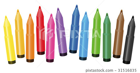 Felt Pens Loosely Arranged Color Collection 31516835