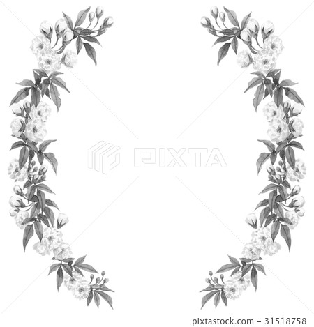 Semicircular decorative frame of Monocle Barba monochrome Semicircular decorative frame of Monocle Barba monochrome 31518758