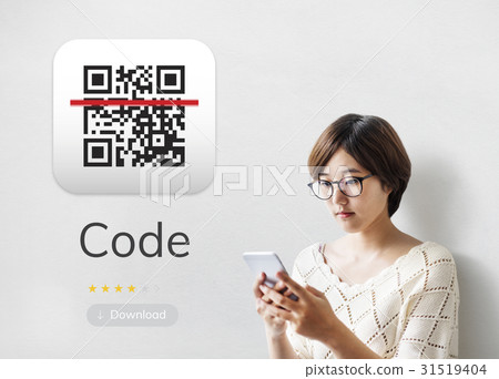 Illustration of QR quick response code application 31519404