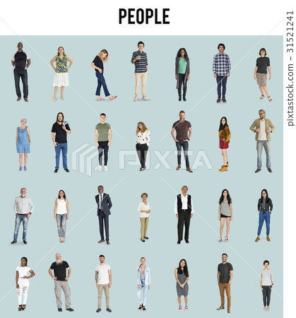 Diversity People Together Mixed Set Studio Isolated Diversity People Together Mixed Set Studio Isolated 31521241