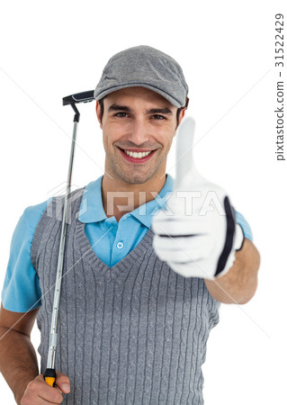Portrait of golf player showing thumbs up 31522429