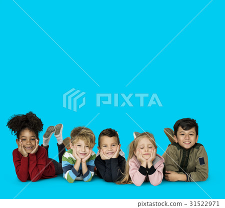 Little Children Laying Down Cheerful 31522971