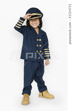 Little Boy in Pilot Costume Studio Portrait Little Boy in Pilot Costume Studio Portrait 31524731