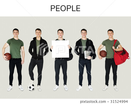 Young Adult Man Sport Player Studio Portrait Isolated 31524994