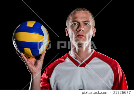 Sportsman holding a volleyball Sportsman holding a volleyball 31526677