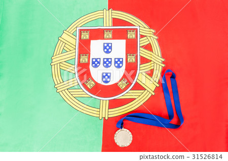 Gold medal on portuguese flag Gold medal on portuguese flag 31526814