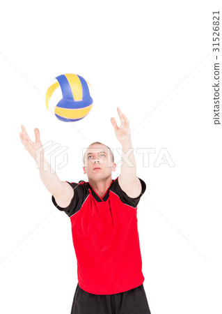Sportsman playing a volleyball Sportsman playing a volleyball 31526821