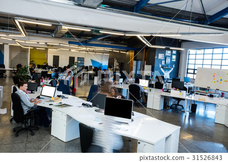 High angle view of business people working High angle view of business people working 31526843