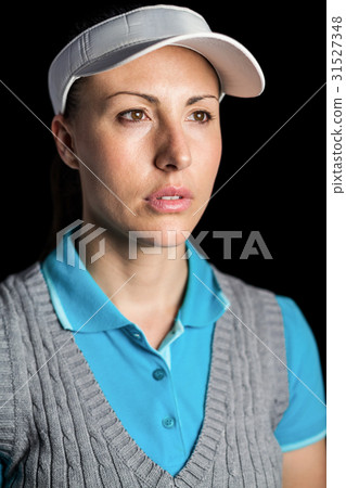 Golf player on black background 31527348