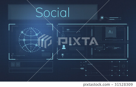 Network connection graphic overlay background-插圖素材 [31528309] - PIXTA圖庫
