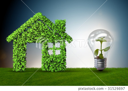 Green house power concept - 3d rendering Green house power concept - 3d rendering 31529897
