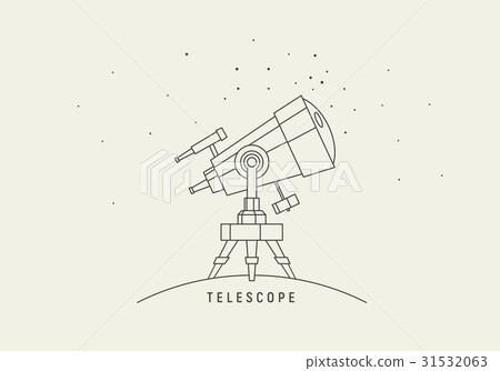 Telescope. Line art vector 31532063