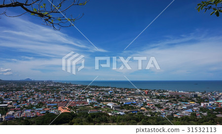 Aerial view of Hua Hin city from mountain 31532113