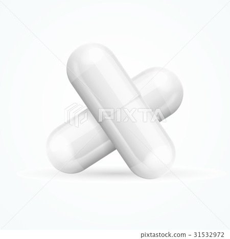 Realistic Template Blank White Pills Capsules Realistic Template Blank White Pills Capsules 31532972