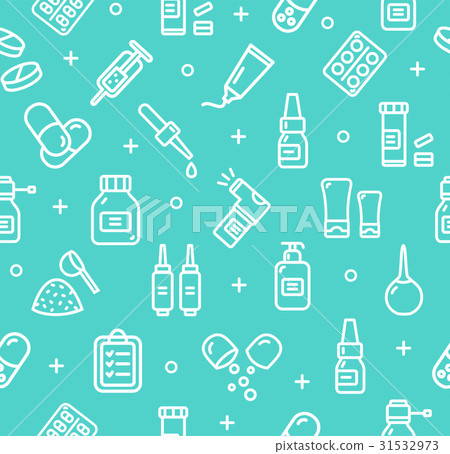 Pills Related Medical Pattern Background. Vector Pills Related Medical Pattern Background. Vector 31532973
