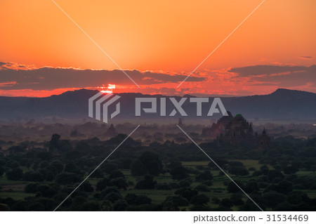 Sunset in Bagan, Myanmar. Sunset in Bagan, Myanmar. 31534469