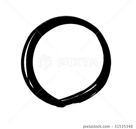 Brush character circle round frame illustration... - Stock Illustration ...