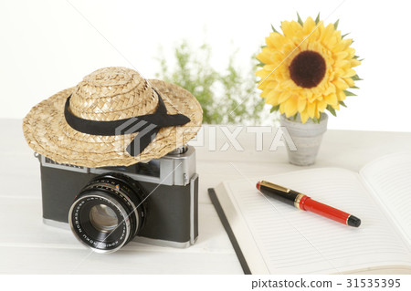 古董相機和草帽 31535395