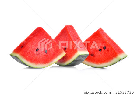 sliced fresh watermelon isolated on white sliced fresh watermelon isolated on white 31535730