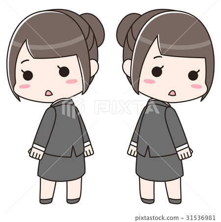 A woman in a suit looking back 31536981