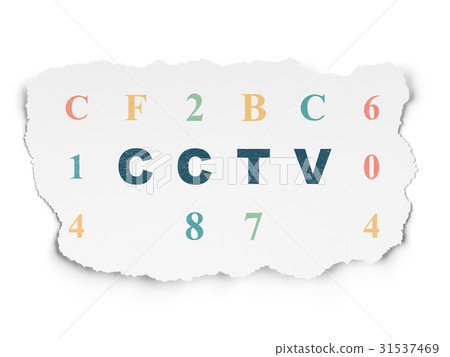 Security concept: CCTV on Torn Paper background 31537469