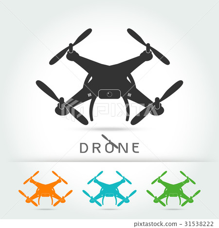 Drone with video camera isolated vector Drone with video camera isolated vector 31538222
