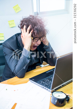 busy and headache person, unsuccessful businessman 31538292