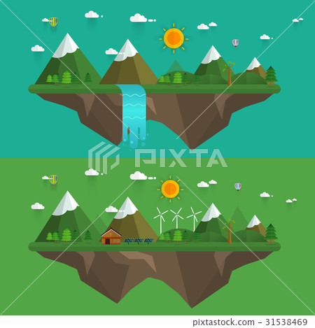 Natural landscape in the flat style 31538469