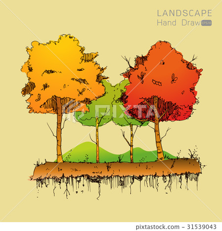 Natural landscape in Hand drawn style 31539043