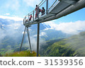 Steel catwalk over Alps round the First station  31539356