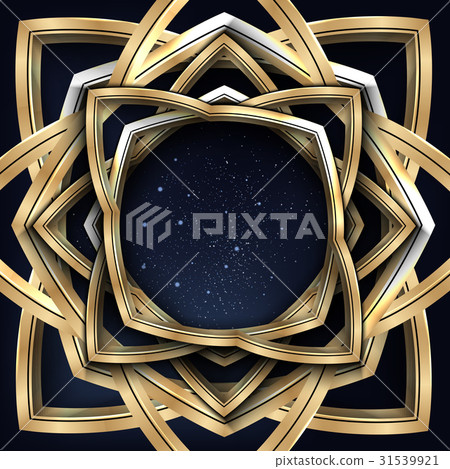 Vector illustration of a golden vintage frame with Vector illustration of a golden vintage frame with 31539921