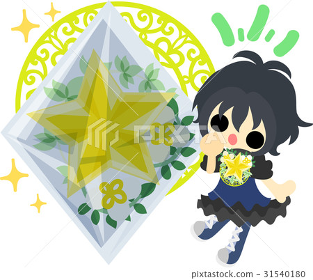Cute girl and star crystal Cute girl and star crystal 31540180