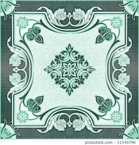 Beautiful old wall tiles patterns in park public. 31540796