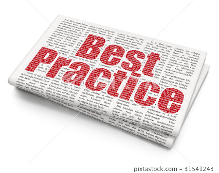 插圖素材: education concept: best practice on newspaper