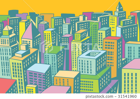 colorful buildings of the modern city background 31541960