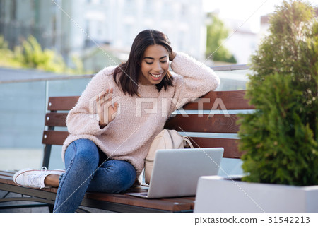 Energetic fancy girl chatting with her friend 31542213