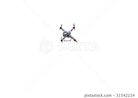 White drone armed with camera 31542214