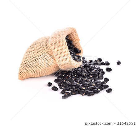 Red kidney beans in a sack bag., Stock image