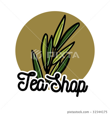 Color vintage tea shop emblem 31544175